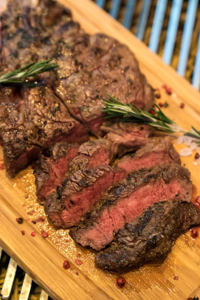 Costata Manzo Alla Griglia Bistecca Cucina Gourmet Americana — Foto Stock