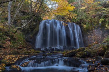 Fukushima, sonbahar sonbahar sezonu Tatsuzawafudo şelale