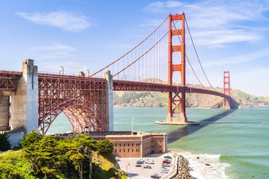 Golden Gate bridge in San Francisco California USA West Coast of Pacific Ocean clipart