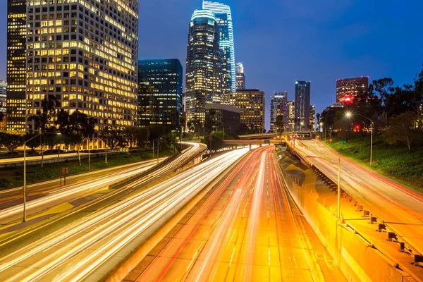 Los Angeles şehir merkezinde günbatımı, La California, ABD