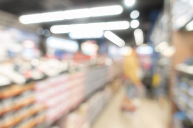 Abstrast bulanık arka plan: Süpermarket Hipermarket ve phamacy ABD