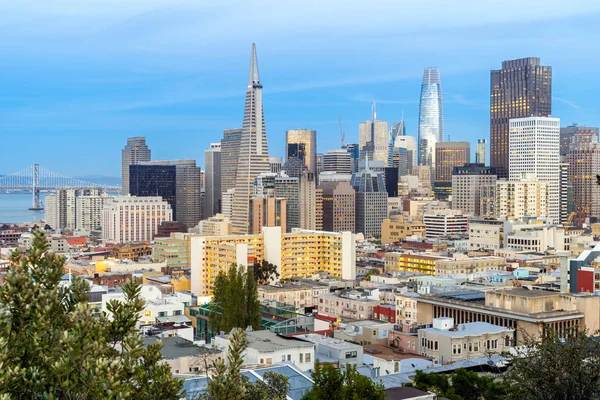 Vista Aérea Atardecer Desde Ina Coolbrith Park Hill San Francisco — Foto de Stock