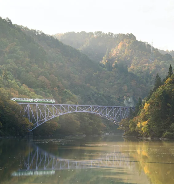 Hösten Bladverk Fukushima Första Bridge View Point Daiichi Kyouryou Mishima — Stockfoto