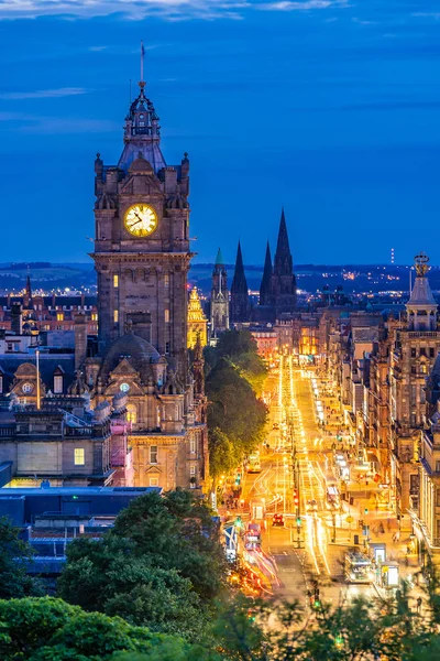 Gród Edynburg Zachód Zmierzchu Calton Hill Edynburg Szkocja — Zdjęcie stockowe