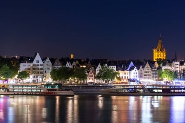 Nehri Rhine Almanya Köln manzara.