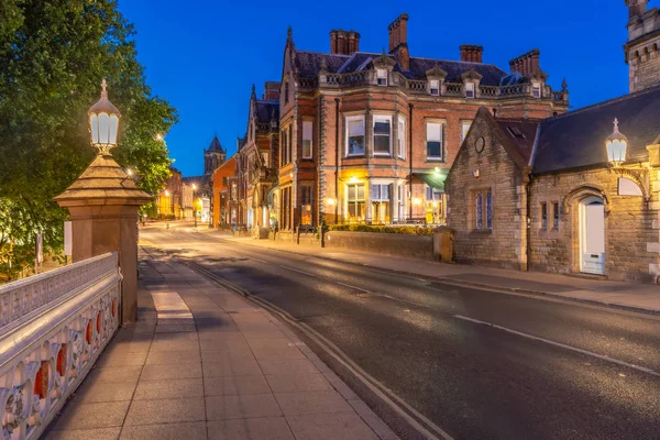 York Cityscape Boyunca Nehir Ouse Günbatımı Dusk York Yorkshire Ngiltere — Stok fotoğraf