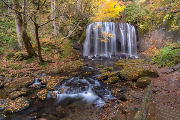 Cascata Tatsuzawafudo Autunno Stagione Autunnale Fukushima — Foto Stock