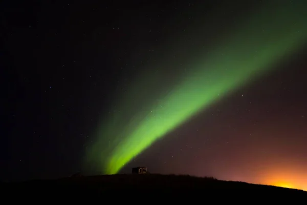 Northern Light Aurora Borealis Keflavik Reykjavik Area Iceland — Stock Photo, Image