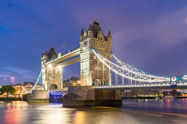 London Tower Bridge Naplemente Alkonyat London — Stock Fotó