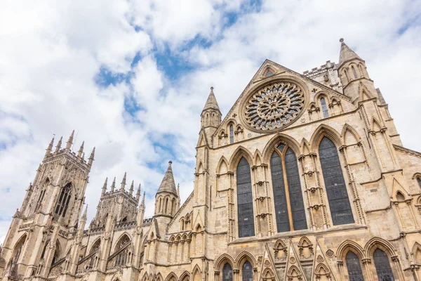 Catedral Minster York Con Cielo Azul Nublado York Inglaterra Reino —  Fotos de Stock