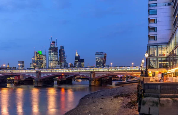 Panoramatický Londýn Centru Budovy Řeky Temže Červánky Soumraku Londýn Velká — Stock fotografie