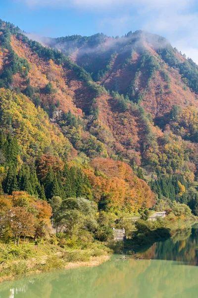 Follaje Otoño Koyo Región Tadami Fukushima Japón —  Fotos de Stock