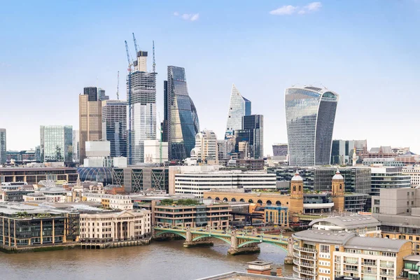 London City Stadsbild Horisonter Byggnader Med Floden Themsen London — Stockfoto