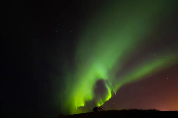 Βόρεια Φως Βόρειο Σέλας Στην Περιοχή Του Ρέικιαβικ Keflavik Ισλανδία — Φωτογραφία Αρχείου