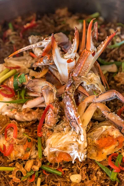 Caranguejos Cozidos Vapor Quente Com Vermicelli — Fotografia de Stock