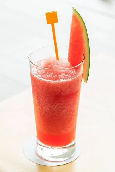 Bebida Batido Frutas Melancia Close — Fotografia de Stock