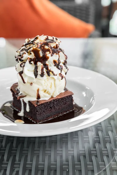 Chocolate Brownie Ice Cream Fudge — Stock Photo, Image