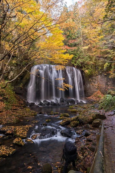 Cascata Tatsuzawafudo Autunno Stagione Autunnale Fukushima — Foto Stock