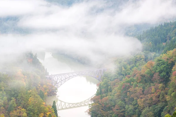 Hösten Bladverk Fukushima Första Bridge View Point Daiichi Kyouryou Mishima — Stockfoto