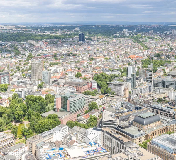 德国法兰克福主要摩天大楼鸟瞰全景图 — 图库照片