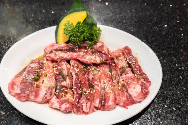 Japon yakiniku için ham sigorta primi wagyu Dana kaburga
