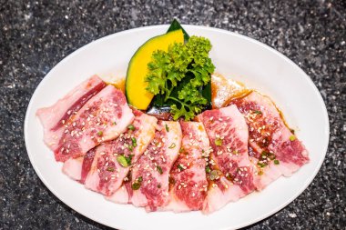 Ham sigorta primi wagyu Dana eti Japon yakiniku için