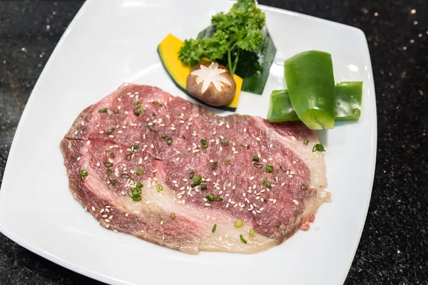 Сырое Мясо Вагю Премиум Класса Японского Якинику — стоковое фото