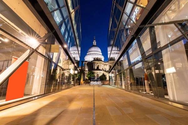 Sankt Pauls Katedralen Med Vacker Solnedgång Twilight London — Stockfoto