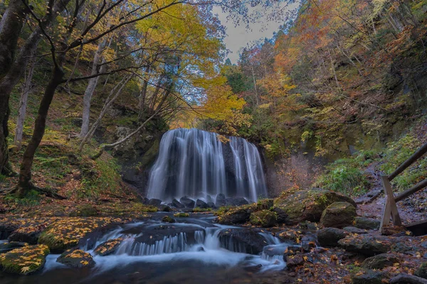 Cachoeira Tatsuzawafudo Outono Temporada Outono Fukushima — Fotografia de Stock