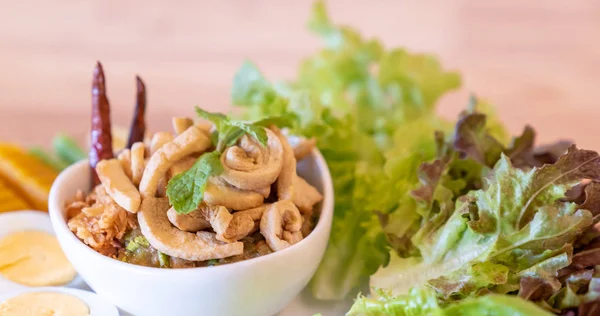 Nam Phrik Pasta Chile Orgánico Berenjena Tailandesa Con Variedad Verduras — Foto de Stock