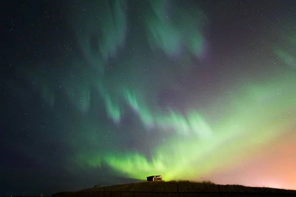 Keflavik 레이캬비크 아이슬란드에서 오로라 — 스톡 사진