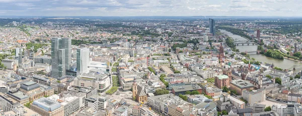 Tyskland Frankfurt Huvudsakliga Skyskrapor Flygfoto Panorama — Stockfoto