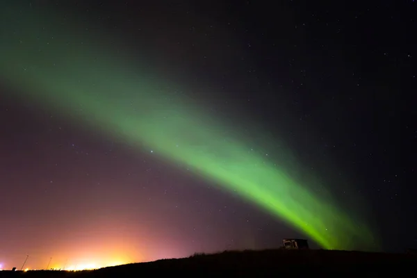 Aurora Boreal Luz Septentrional Área Keflavik Reykjavik Islandia — Foto de Stock