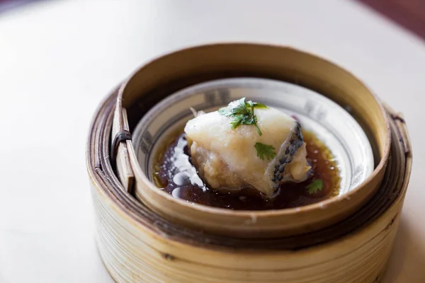 Cinese Dim Sum Nel Cestino Legno — Foto Stock