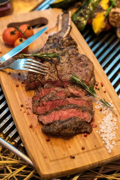 Bistecca Manzo Arrosto Alla Griglia Cucina Gourmet Americana — Foto Stock