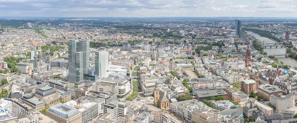 德国法兰克福主要摩天大楼鸟瞰全景图 — 图库照片