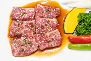 Ham sigorta primi wagyu Dana eti Japon yakiniku için