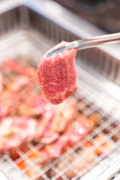 Yakiniku Bœuf Japonais Grillé Wagyu Premium Charbon Rouge Chaud — Photo