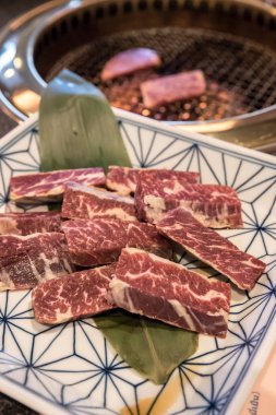 wagyu bifteği birinci sınıf Japon eti BBQ yakiniku