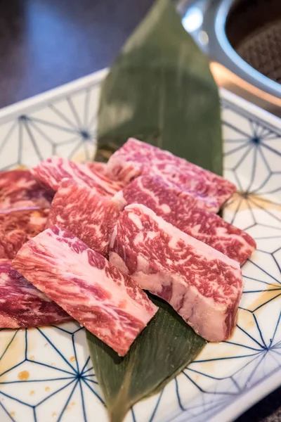 Costilla Ternera Wagyu Carne Japonesa Premium Barbacoa Yakiniku — Foto de Stock