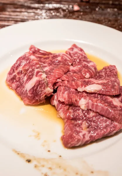 Frescura Japonesa Wagyu Carne Barbacoa Yakiniku — Foto de Stock