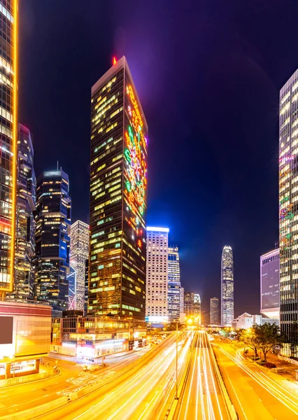 アドミラルティ セントラル香港のダウンタウン地区の夜景 — ストック写真