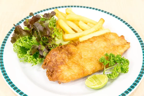 Fish Chips Con Salsa Tartara — Foto Stock