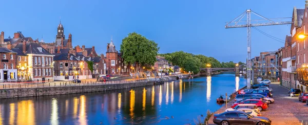 York Stadtbild Entlang Des River Ouse Sunset Dämmerung York Yorkshire — Stockfoto