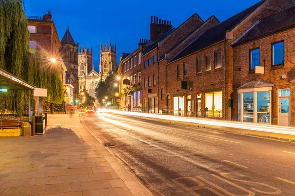 York Minster Cathedral Sunset Crepúsculo York Inglaterra Reino Unido — Fotografia de Stock