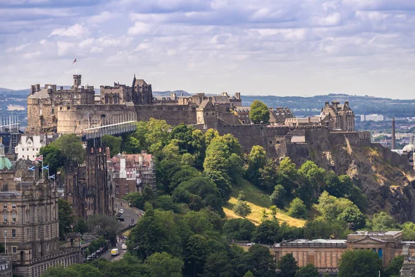 Edinburgh Castle Cityscape Uit Calton Hill Edinburgh Schotland — Stockfoto