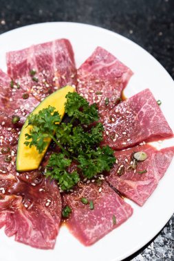 Ham sigorta primi wagyu Dana eti Japon yakiniku için