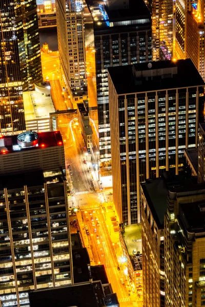 Vista Aérea Pôr Sol Edifício Chicago Skylines Lago Michigan Centro — Fotografia de Stock