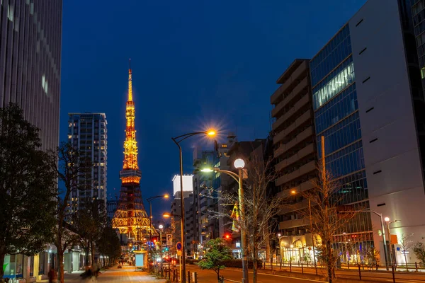 Tokyo Tower Crepuscolo Con Tokyo Skyline City Scape Nel Reparto — Foto Stock