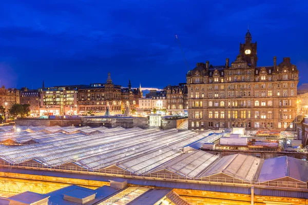 Edinburgh Cityscape Zachodem Zmierzchu Edynburg Szkocja — Zdjęcie stockowe